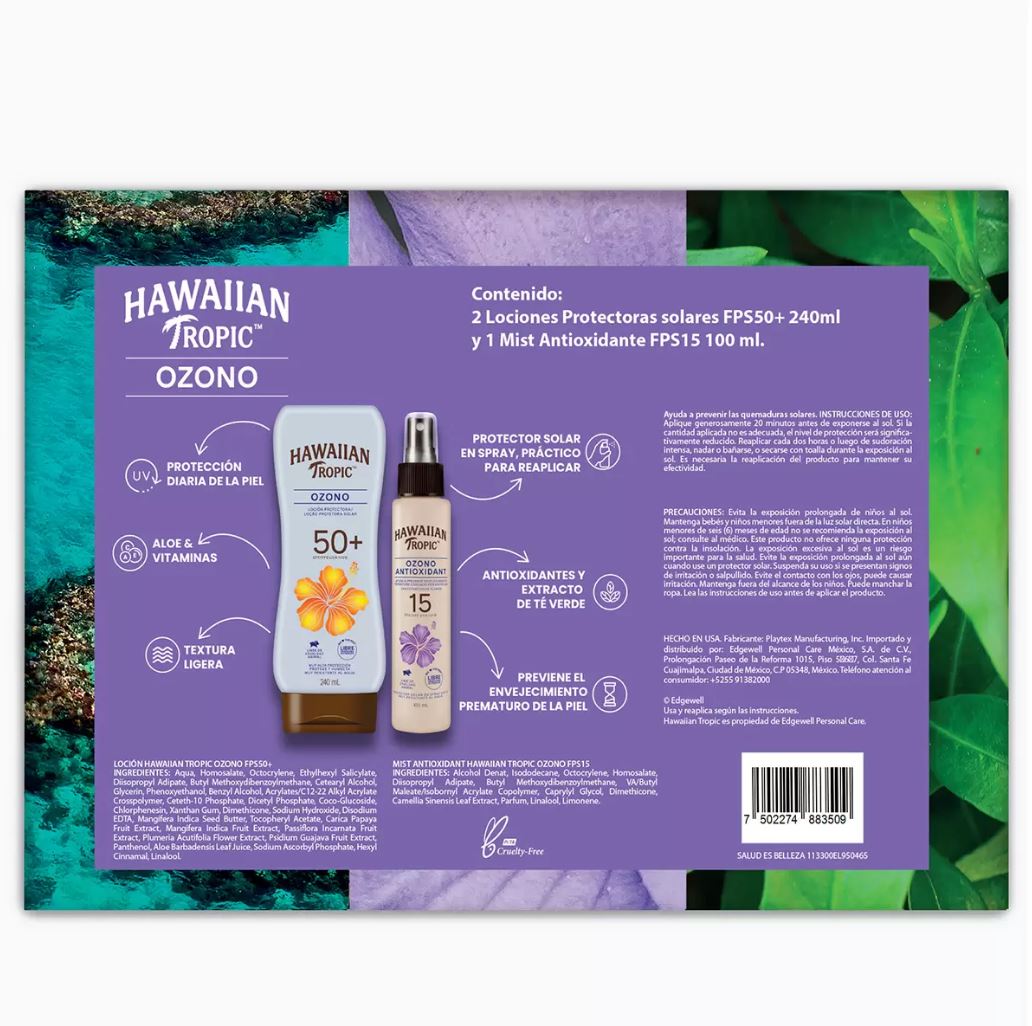 Hawaiian Tropic Ozone Sunscreen Set 2 Lotions and 1 Spray