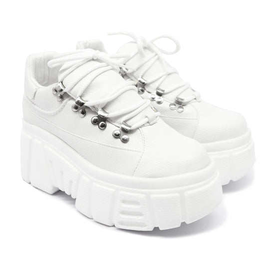 Women's Chunky Platform Tennis Shoes White