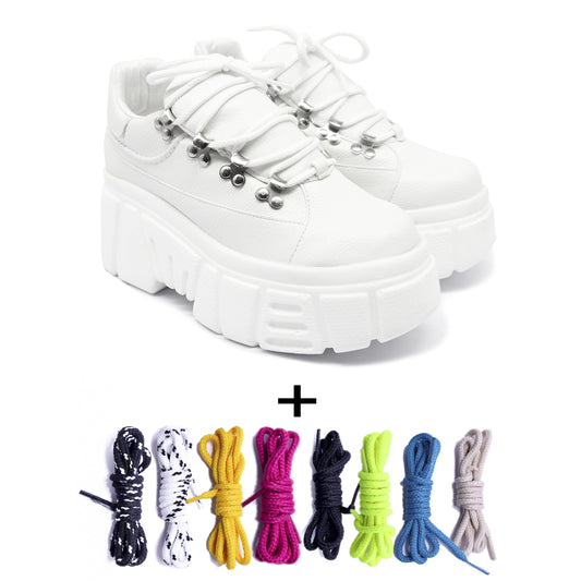 Women's Chunky White Tennis Kit + Laces Kit